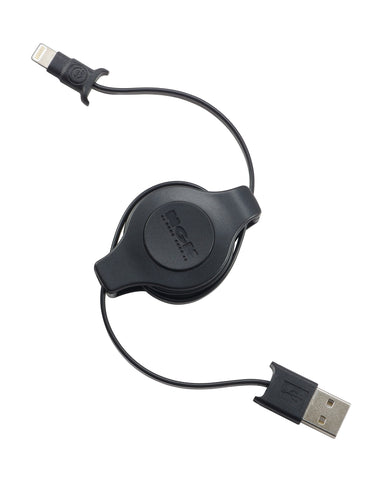 Apple Certified Retractable Lightning Cable | Charge and Sync Lightning® to USB - 3.5 Feet | Black