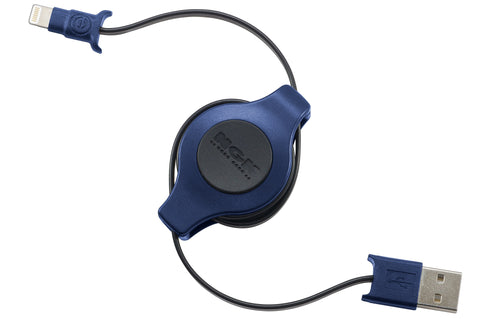 Apple Certified Retractable Lightning Cable | Charge and Sync Lightning® to USB - 3.5 Feet | Sapphire Blue