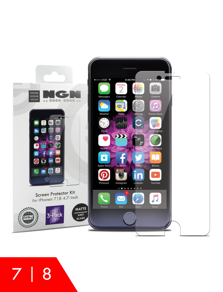 Screen Protector Kit for iPhone 7 and 8, 4.7-inch (Matte Anti Glare) 3-Pack