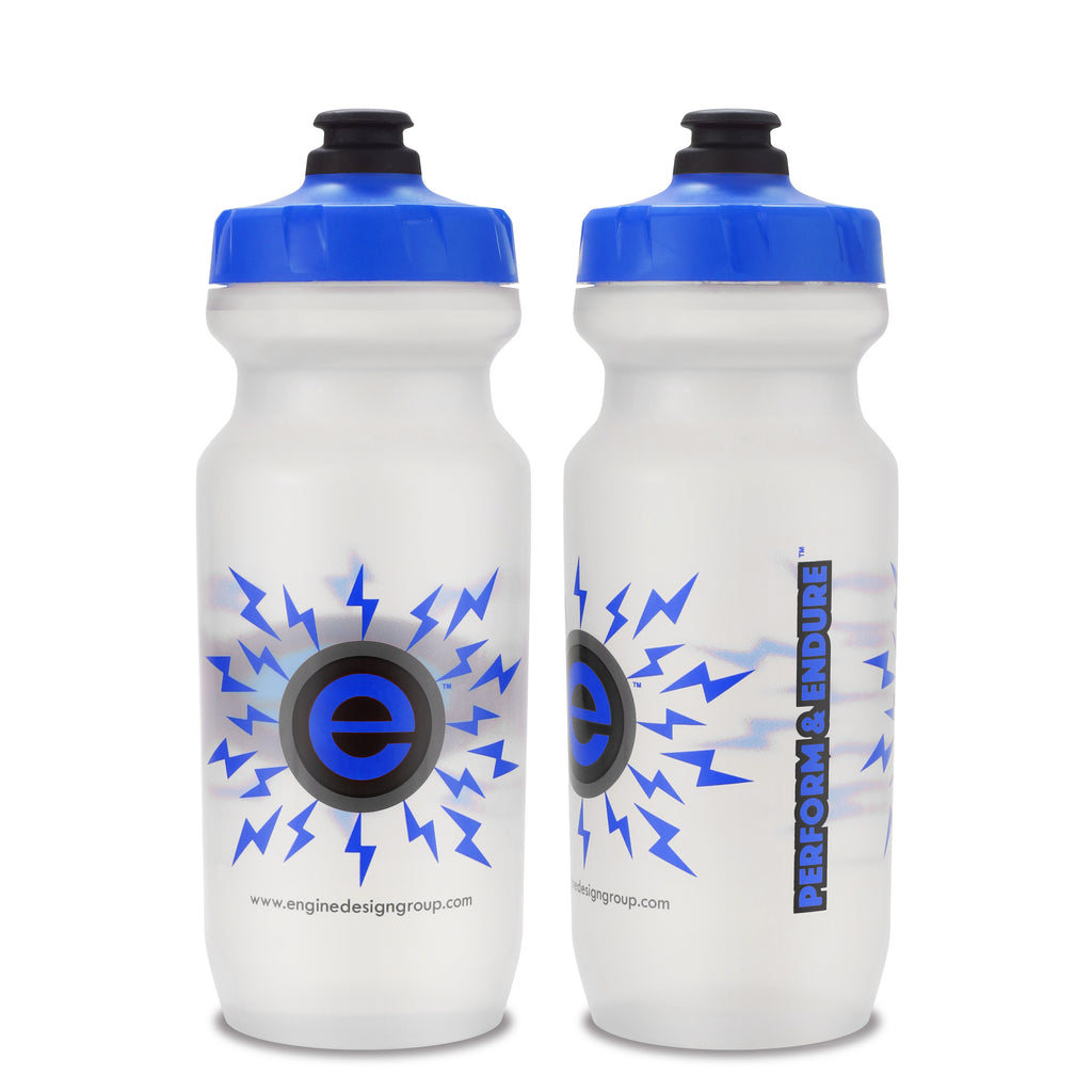 NGN Sport – High Performance Bike Water Bottles – 21 oz | Clear & Blue (2-Pack)