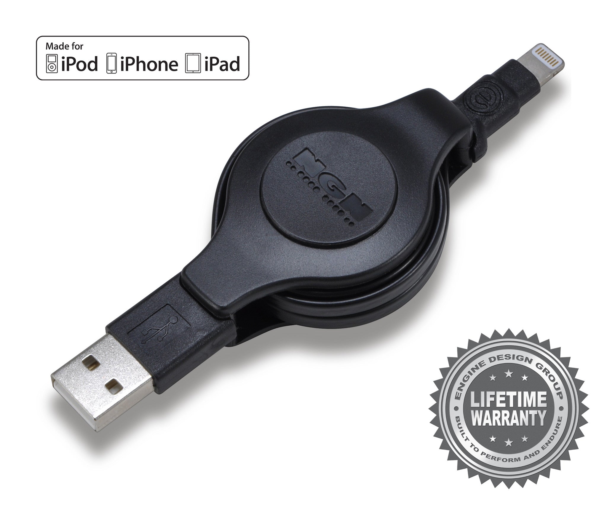 Apple Certified Retractable Lightning Cable  Charge and Sync Lightnin –  Engine Design Group