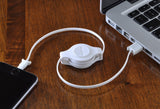 Apple Certified Retractable Lightning Cable | Charge and Sync Lightning® to USB - 3.5 Feet | White