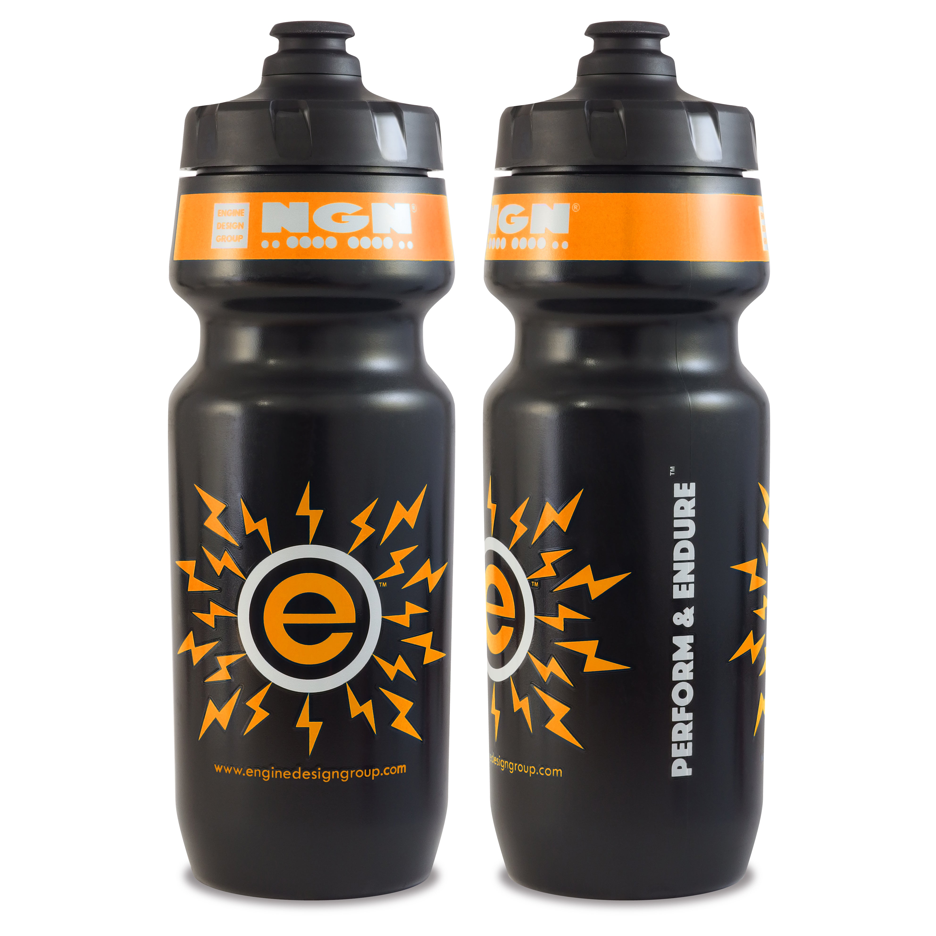 Orange water shop bottle cycling