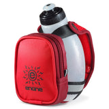 Running Water Bottle Handheld | Hydration Bottle & Pack with Zippered Pocket - 10 oz (Cooling Lava Red)