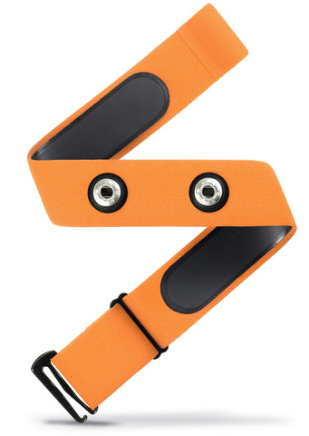 HRM Soft Strap | Universal Replacement for Mo-Fit, Most Garmin, & Select/ Legacy Polar & Wahoo HRM Transmitters | Orange (M-XXL)