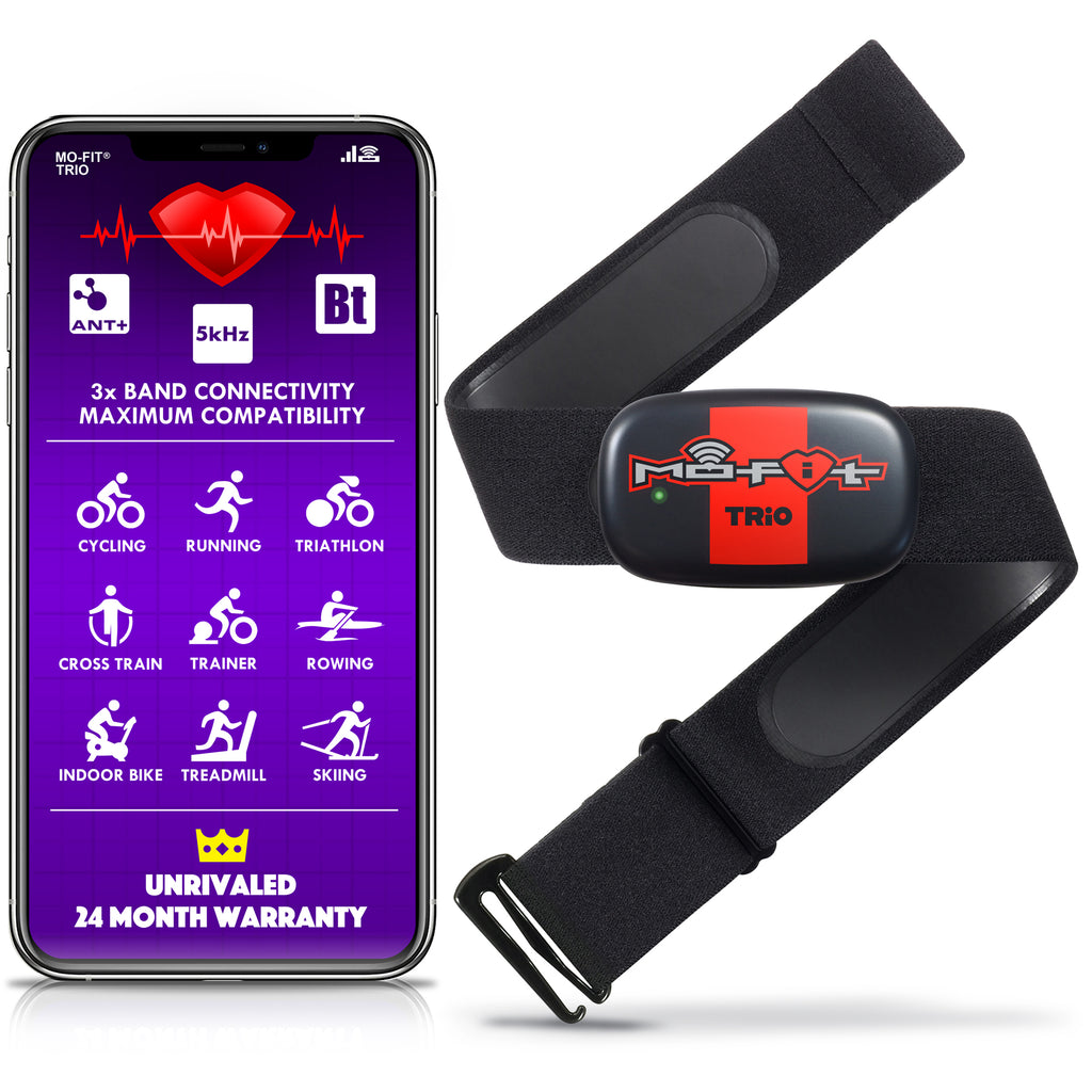 tømmerflåde Svag Bidrag Mo-Fit Trio Heart Rate Monitor Chest Strap / HRM for Apple, Android, P –  Engine Design Group