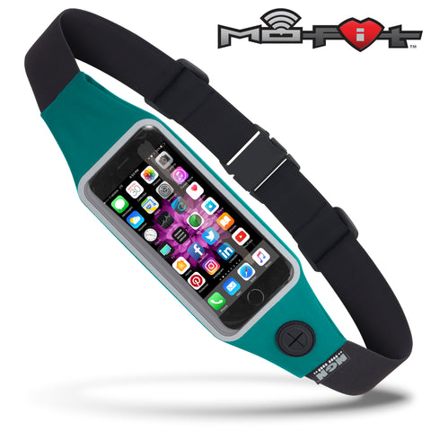 Mo-Fit® Waist Pack / Running Belt for iPhone, Android and most Smartphones | Peacock