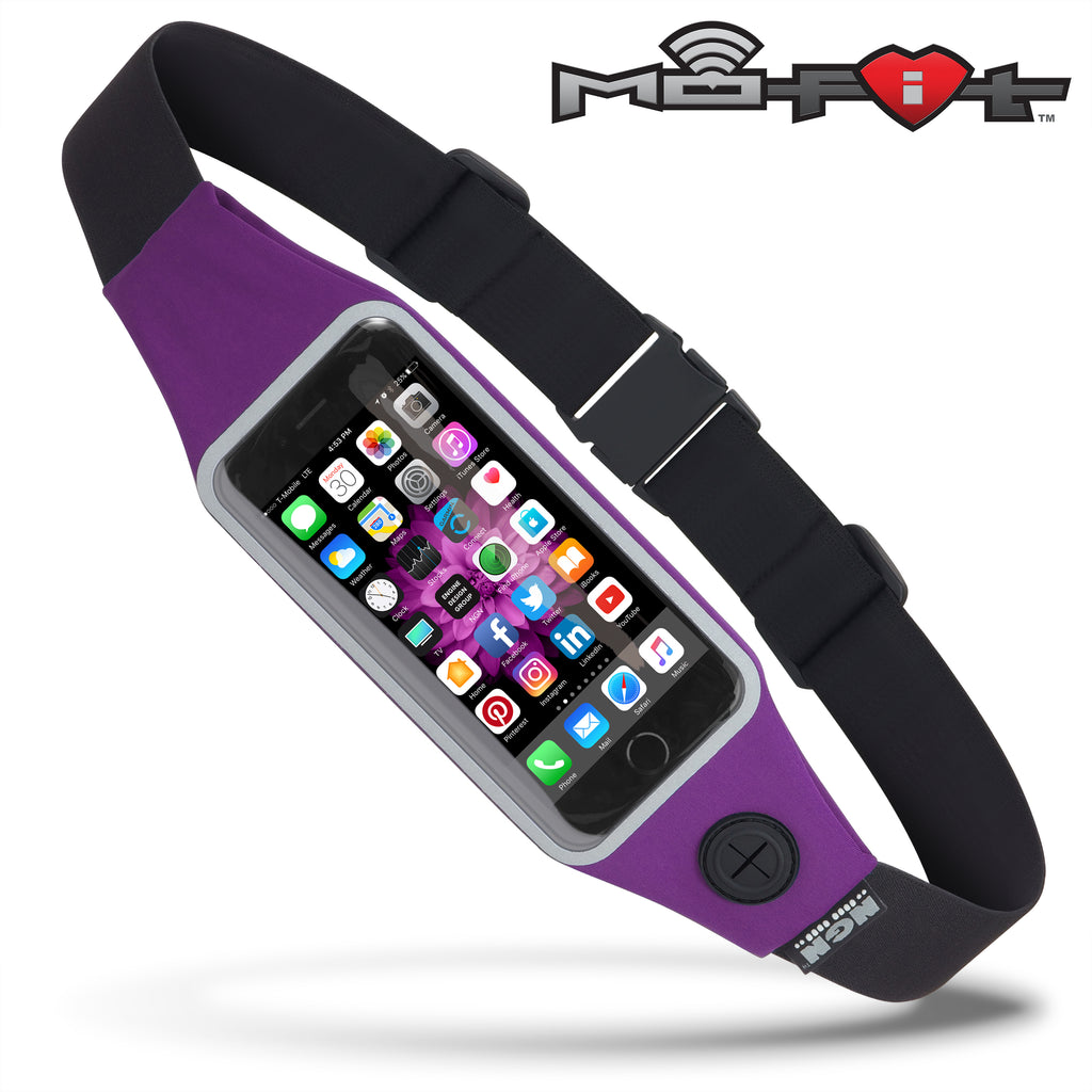 Mo-Fit® Waist Pack / Running Belt for iPhone, Android and most Smartphones | Purple