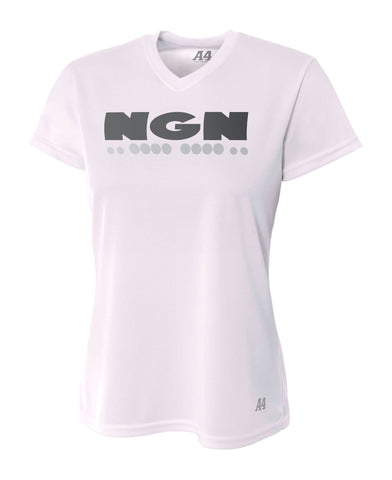 Women's Cooling Performance V-Neck Tech Tee | White