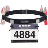 NGN Sport - Race Number Belt for Triathlon, Marathon, Running, Cycling - 10 Gel Loops | Black