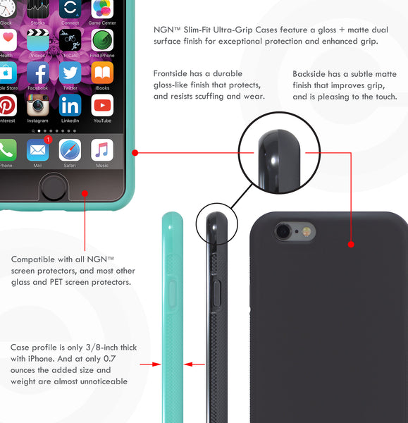 Slim-Fit Ultra-Grip TPU Case for iPhone® and 6s Deco Turquoise