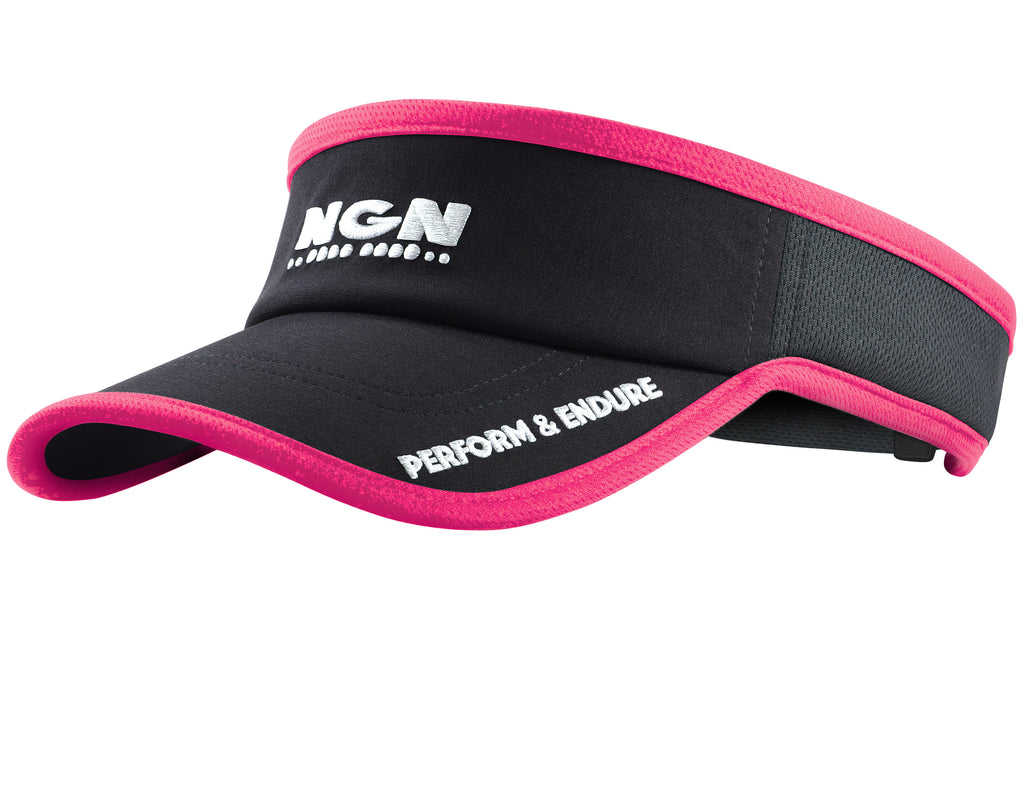 Ultra-light Sport Mesh Running Visor for Men & Women | Triathlon Visor | Run Sun Visor  | Also for Golf, Tennis & Performance Sports - Black & Pink
